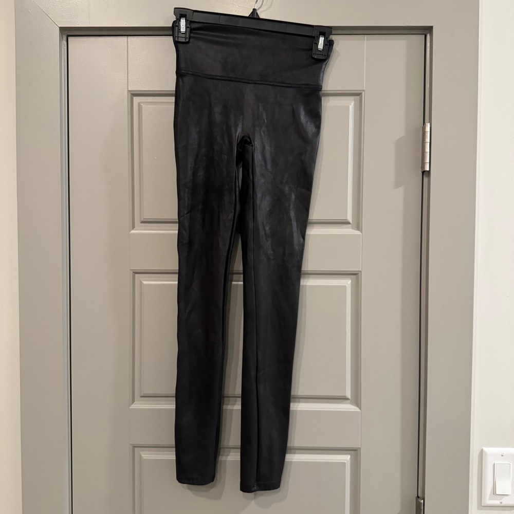 SPANX Faux Leather Look Black Leggings